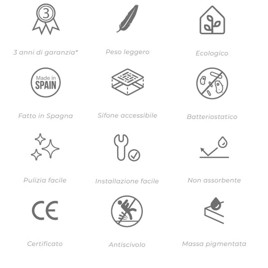 PIATTO DOCCIA EFFETTO PIETRA 70x90 BIANCO – CLASSIC