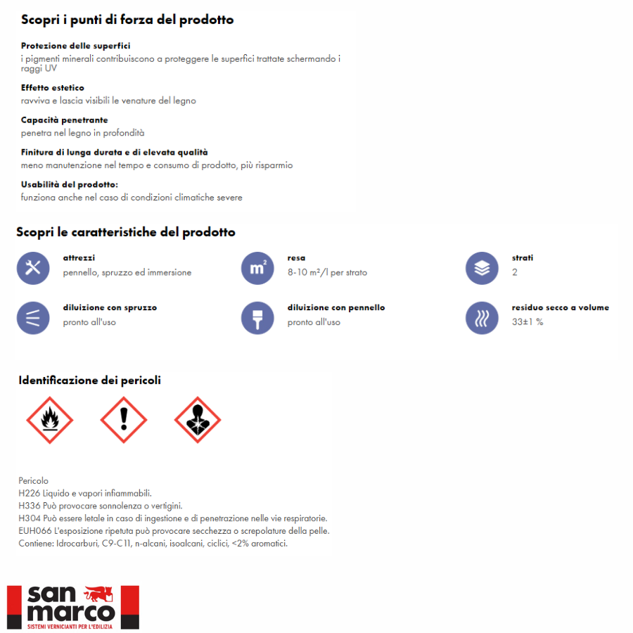 MARCONOL - IMPREGNANTE BASE SOLVENTE PER LEGNO 1LT - SAN MARCO